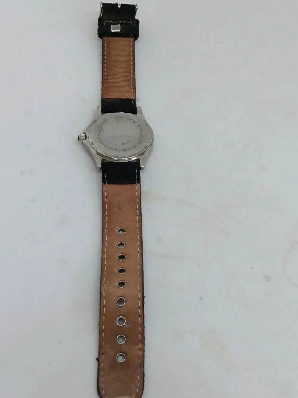 VINTAGE Jules Borel JB-W28 Mallard 34mm Silver Quartz Day / Date Watch NEW BATT